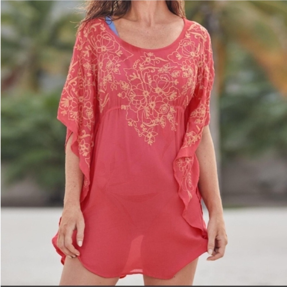 Sundance Lane tunic / swimsuit coverup in Geranium Size Large